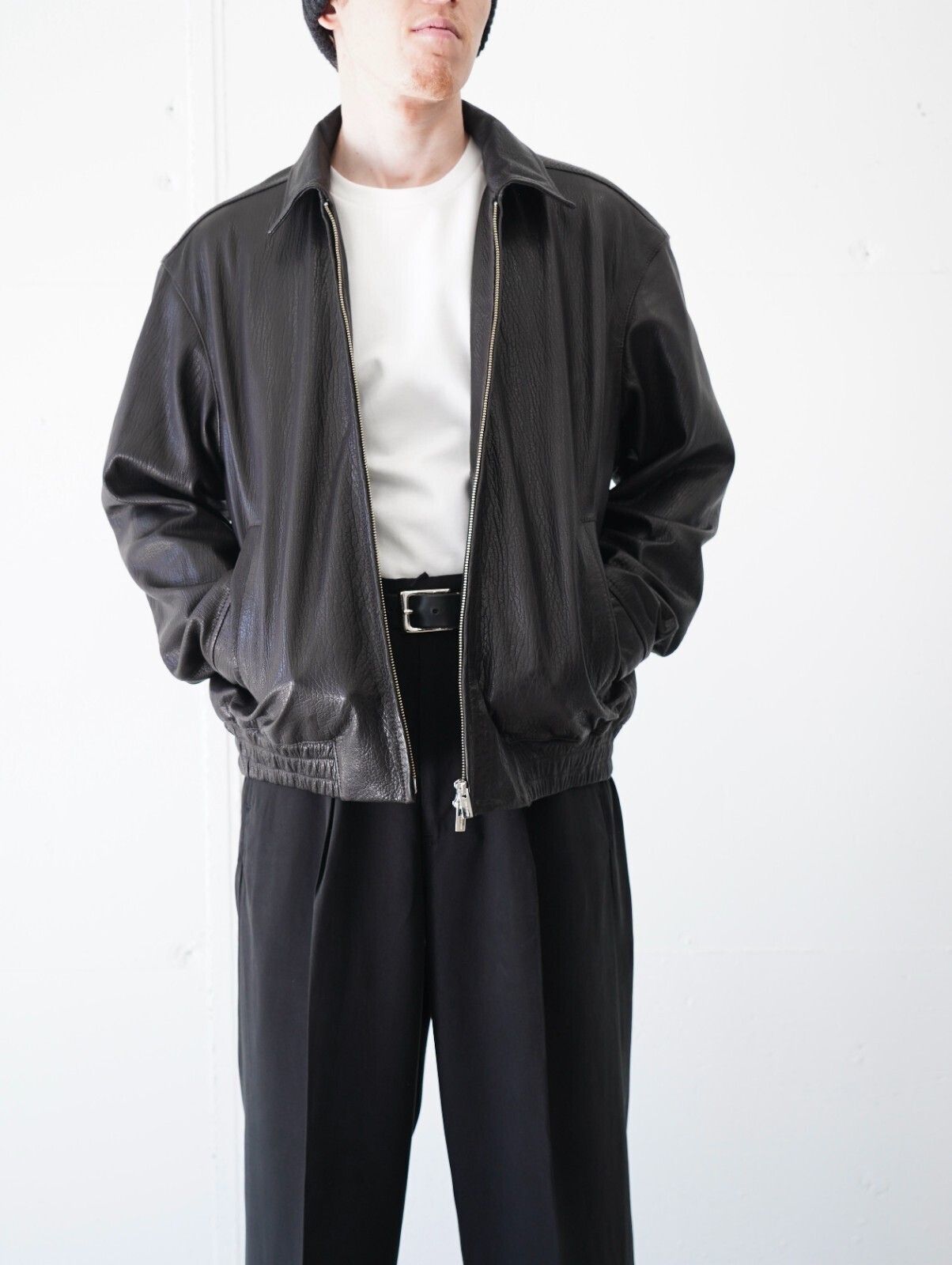 レザージップアップブルゾン -シープシュリンクレザー- - セブンバイ