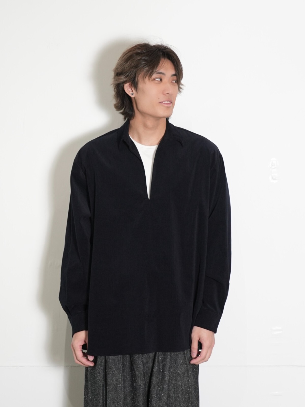 Summer Corduroy Skipper Shirt - Blanc YM WOMENS & MENS｜Official