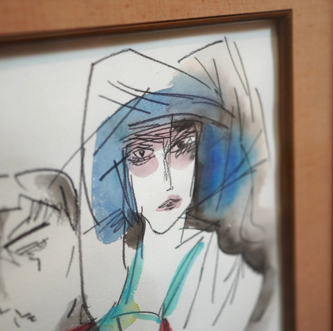 池田満寿夫 肉筆画 「男女」中古 日本画 絵 絵画 アート 美術 芸術