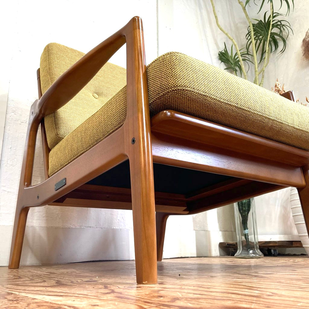 カリモク60 karimoku フレームチェア 1人掛け ソファ マスタード