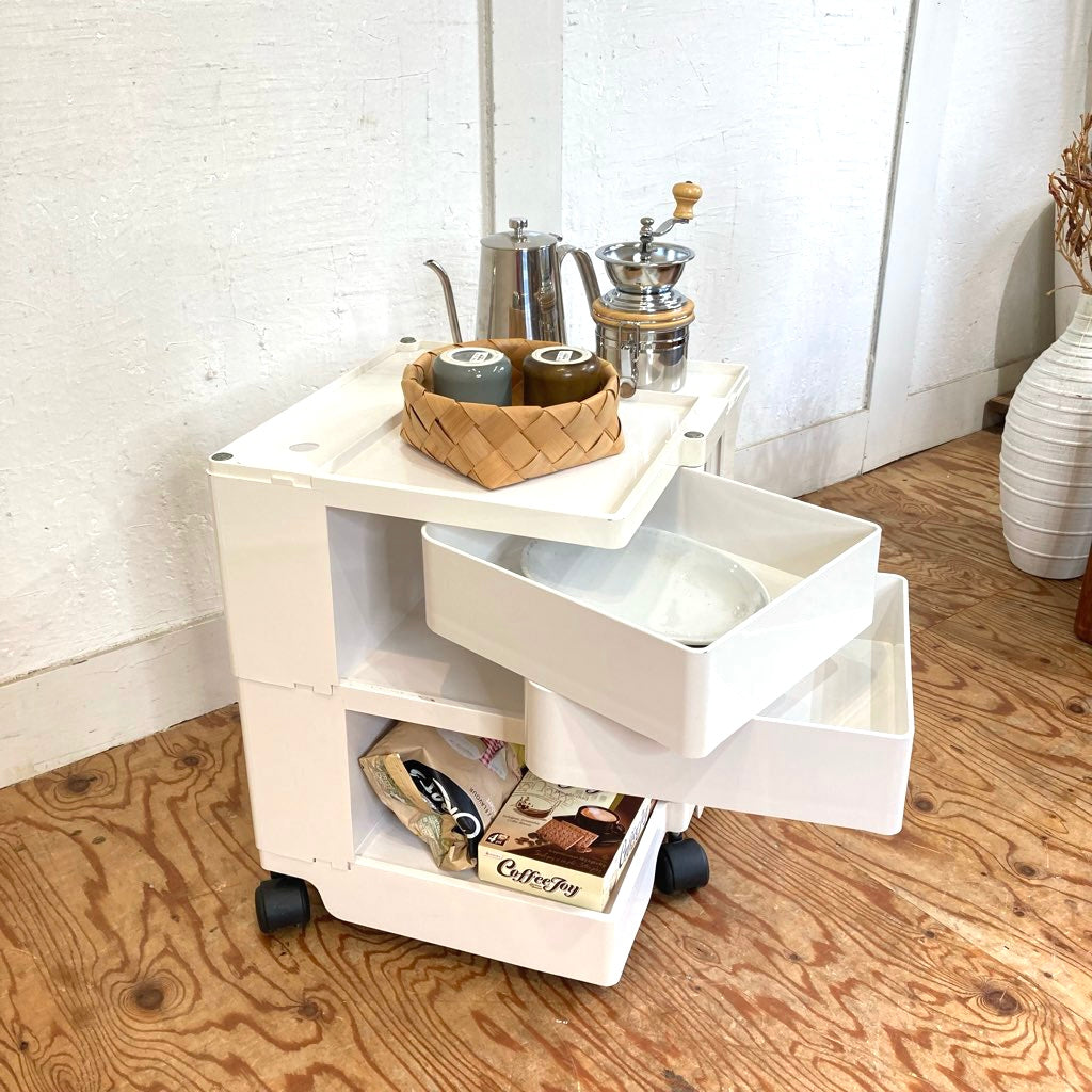 B-LINE ボビーワゴン 2段2トレイ ホワイト 白 中古 アクリルホルダー