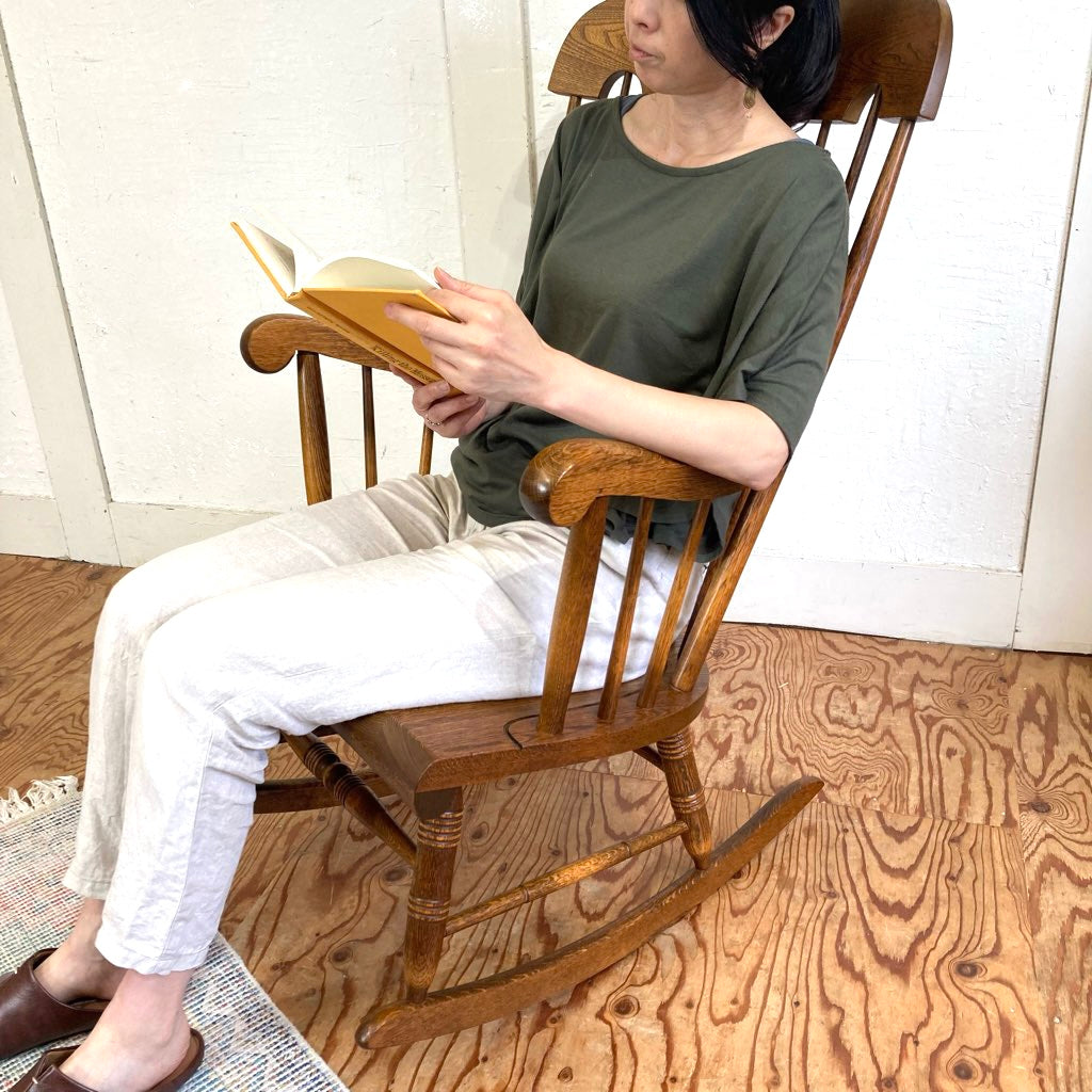 飛騨産業 / HIDA 穂高 ロッキングチェア キツツキマーク 中古 揺れ椅子