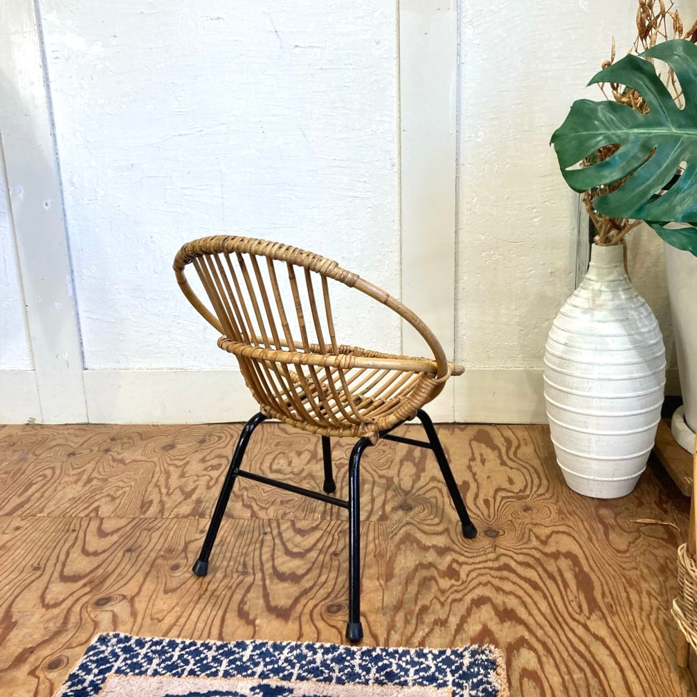 ラタン キッズチェア ドールチェア ヴィンテージ 中古 籐 小さい