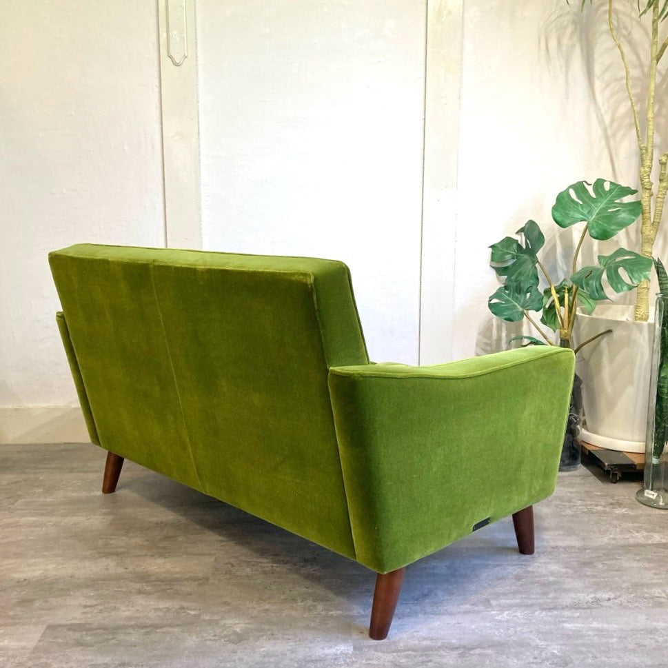 カリモク60 ロビーチェア 2シーター モケットグリーン 中古 国産