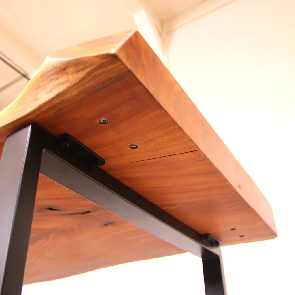 座卓から作ったケヤキ一枚板のデスク 無垢材 リメイク家具 再生家具