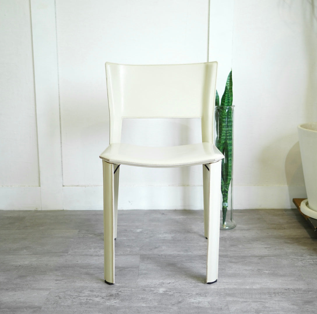 ファセム / Fasem S92 レザーダイニングチェア ホワイト ジャンカルロ