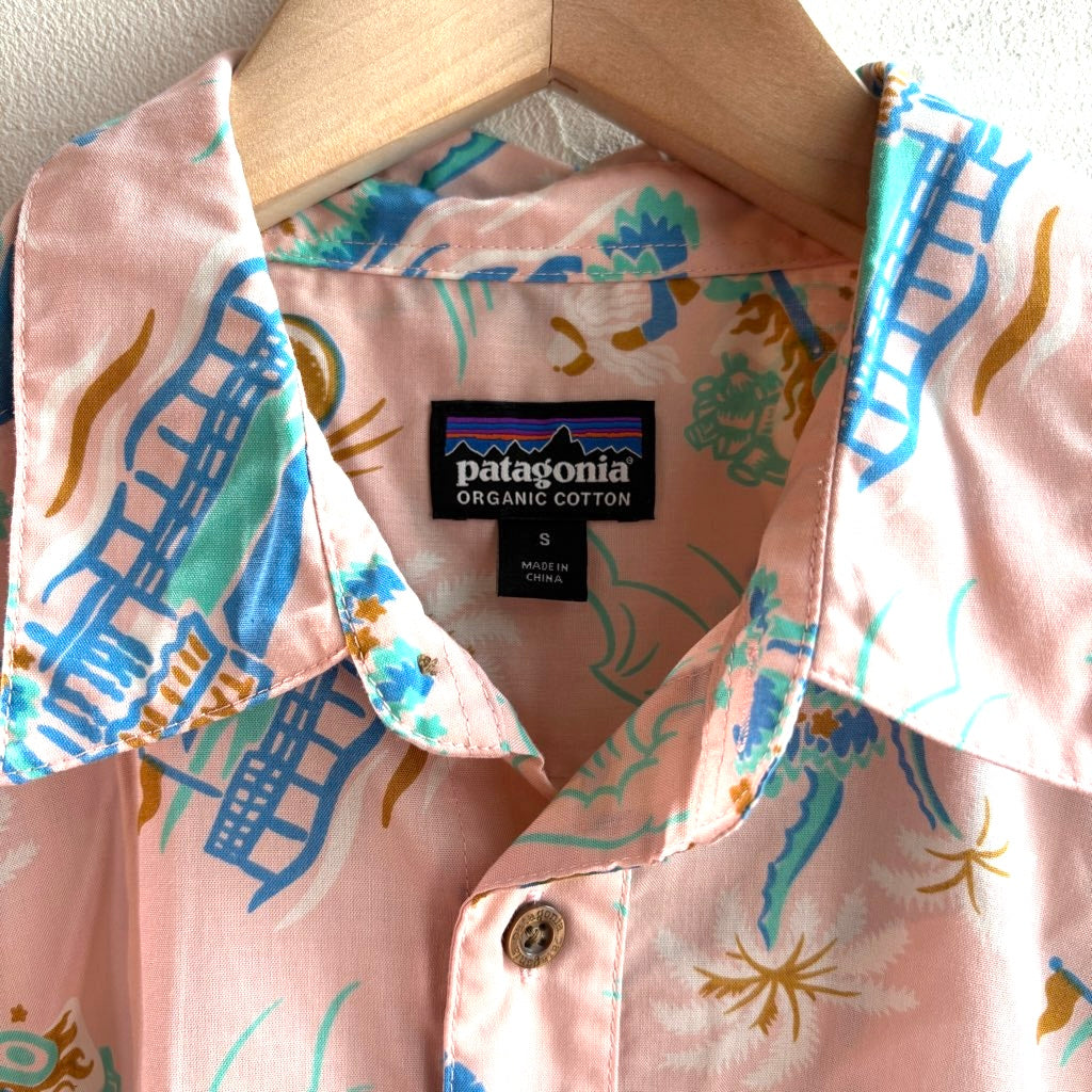 古着】パタゴニア/patagonia アロハシャツ パタロハ ピンク 安い 中古 美品