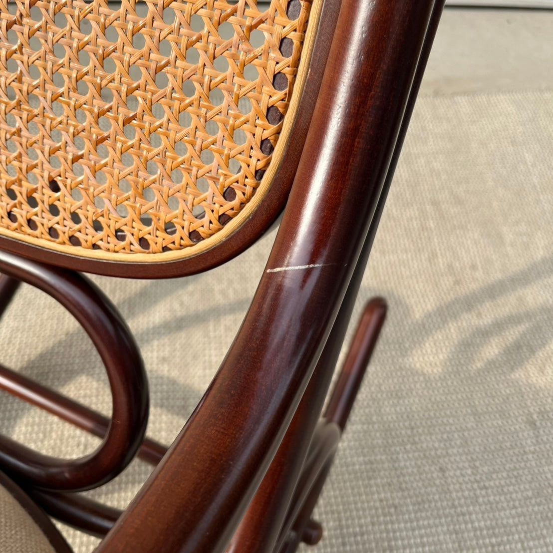 秋田木工 ベントウッド ロッキングチェア 曲木 籐編み 安寧椅子 中古