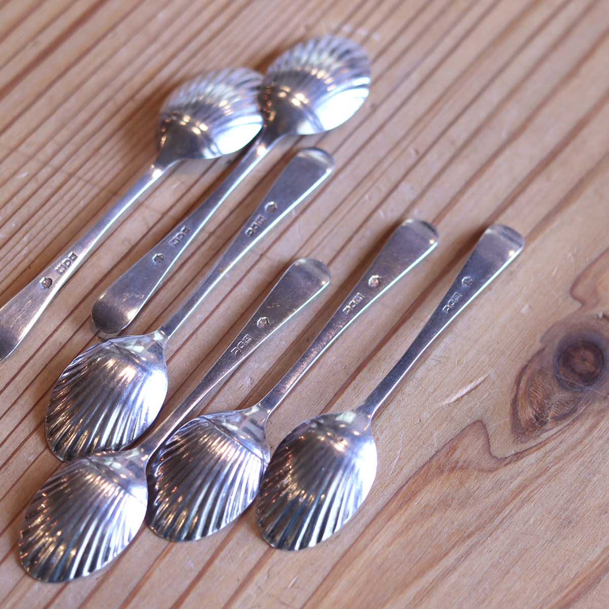 英国アンティーク シルバーティースプーン 6本セット スターリング