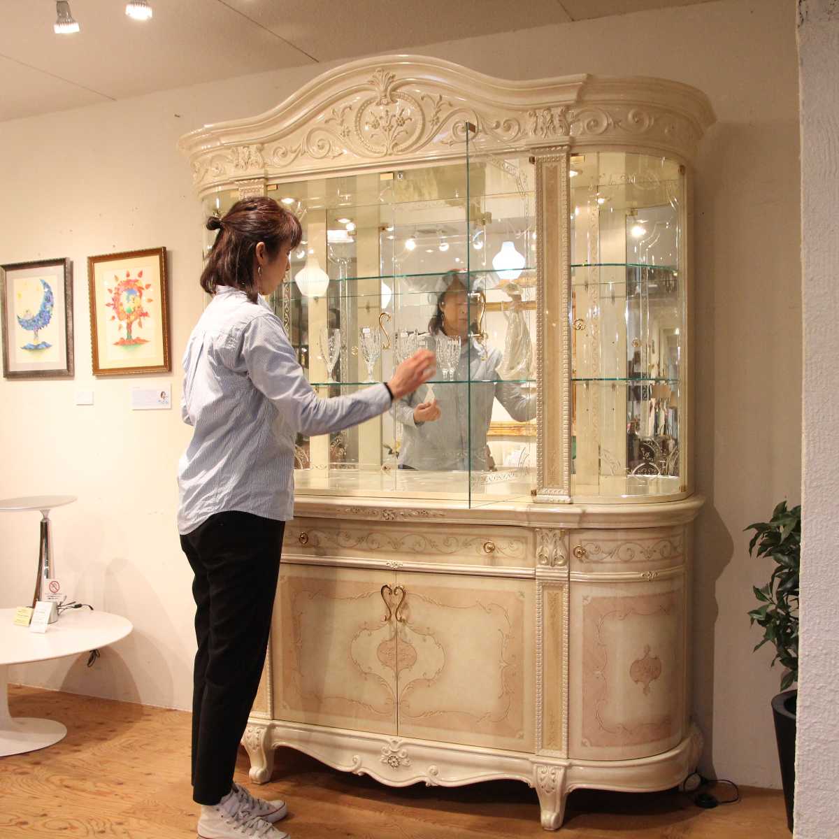 ♡*様 引き取り限定 イタリア製 ロココ 大型 ガラスキャビネット
