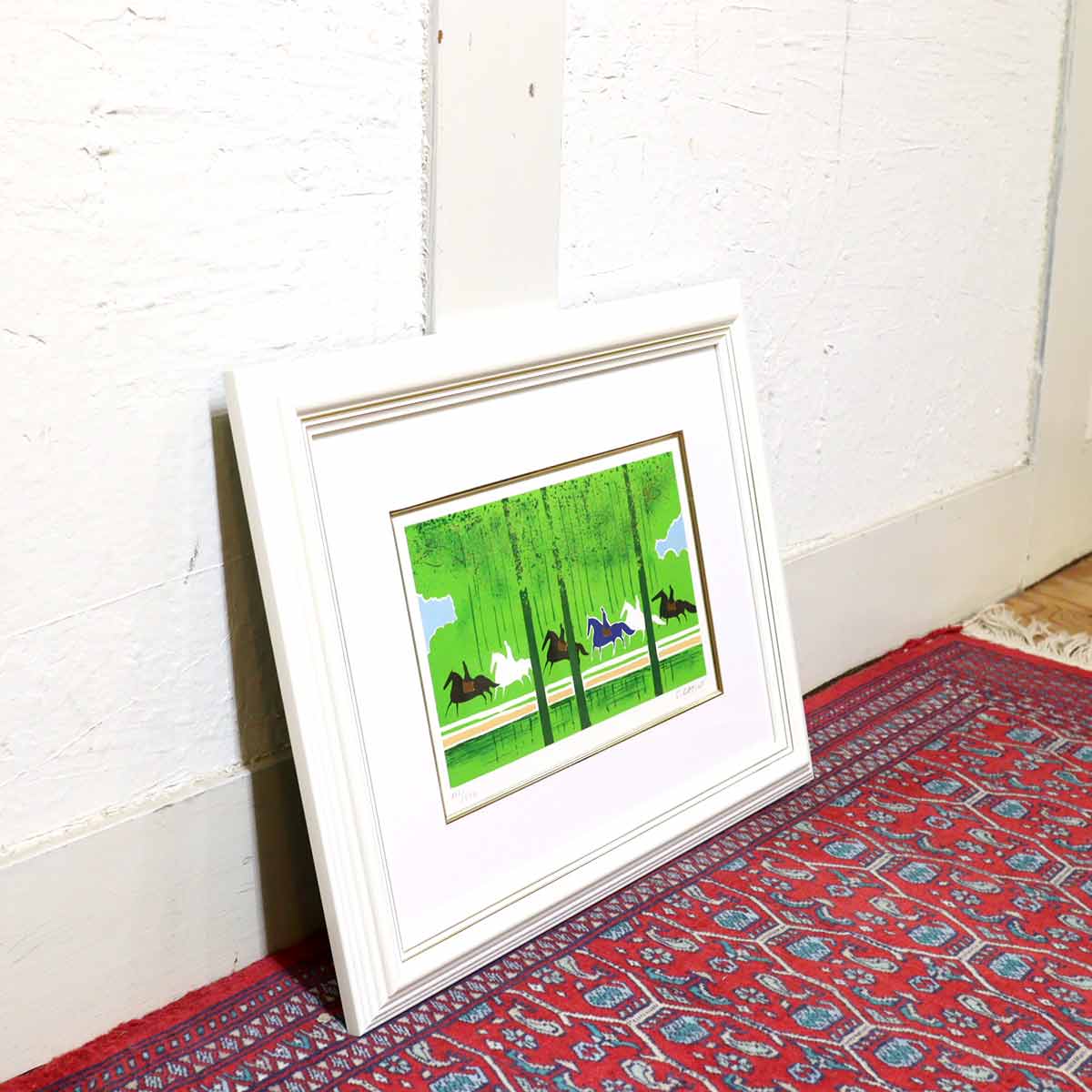 セルジュ・ラシス / Serge Lassus リトグラフ 乗馬シリーズ 【1】緑 森