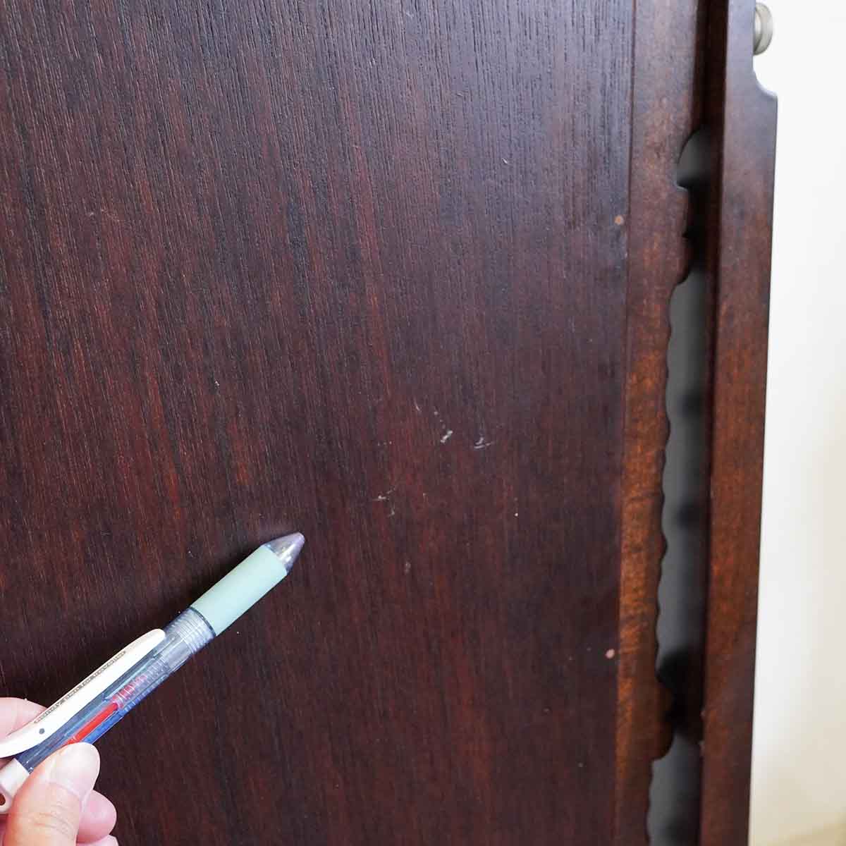 姿見 軽井沢彫り 桜 ミラー 鏡 スタンドミラー 伝統工芸品 中古