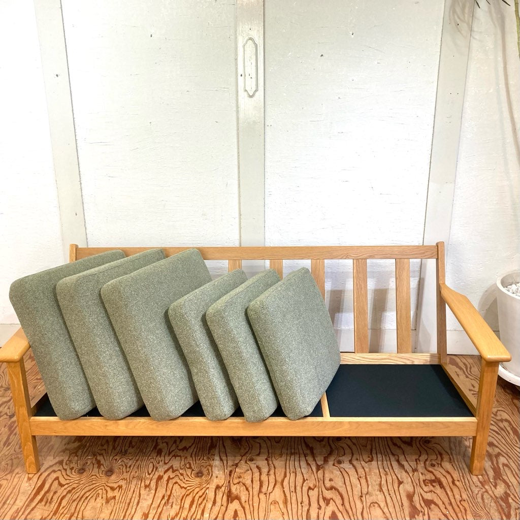 ウニコ / unico ヴィスカ / VISKA 3人掛け ソファ グリーン 中古 北欧