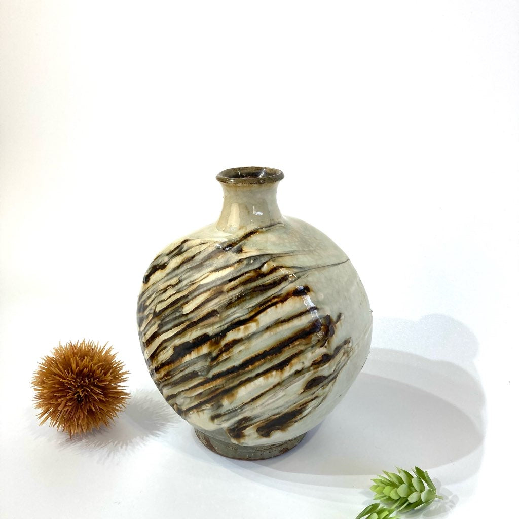 柴田雅章 花器 スリップウェア 丹波焼 未使用 工芸品 焼き物 フラワー