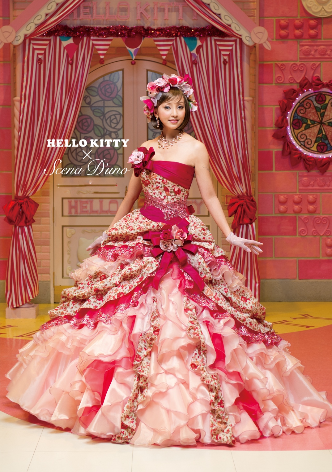 NO.80003 Hello Kitty × Scena D'uno カラードレス ローズピンク｜愛