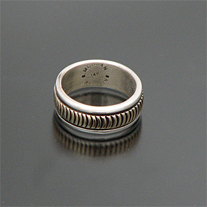 ナバホ族 Bruce Morgan/ブルース・モーガン 14K スタンプワーク リング