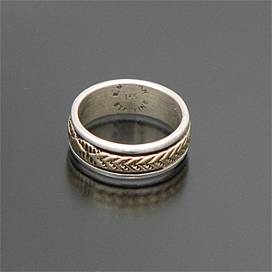 ナバホ族 Bruce Morgan/ブルース・モーガン 14K スタンプワーク リング