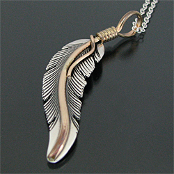 ナバホ族 Harvey Mace イーグルフェザー 12KGF ネックレス 【送料無料】