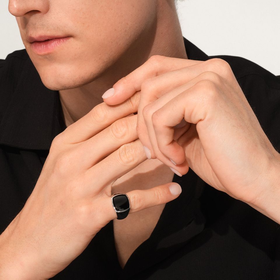 TOMWOOD - Cushion Polished Black Onyx (M) / リング (オニキス