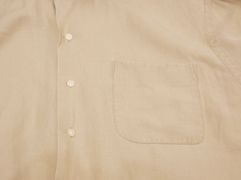 90s Polo Ralph Lauren CALDWELL LINEN SILK OPEN COLLAR S/S SHIRT