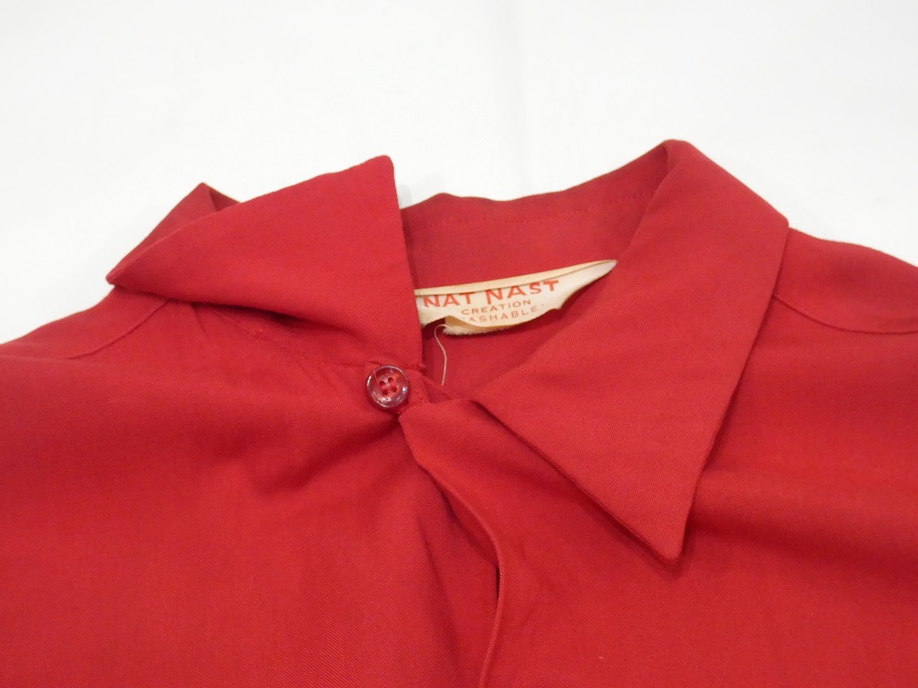 50s NAT NAST RAYON BOWLING SHIRT with VENTILATION HOLES - RICUR