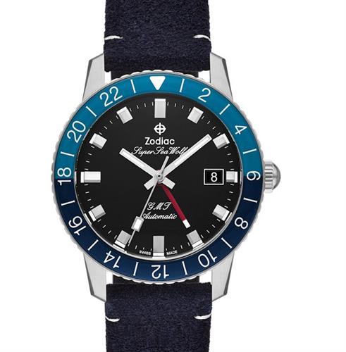 Gmt Automatic Steel Black/Blue zo9413 - Zodiac Super Sea Wolf