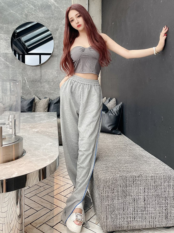 サイドカットスウェットパンツ - Riina couture