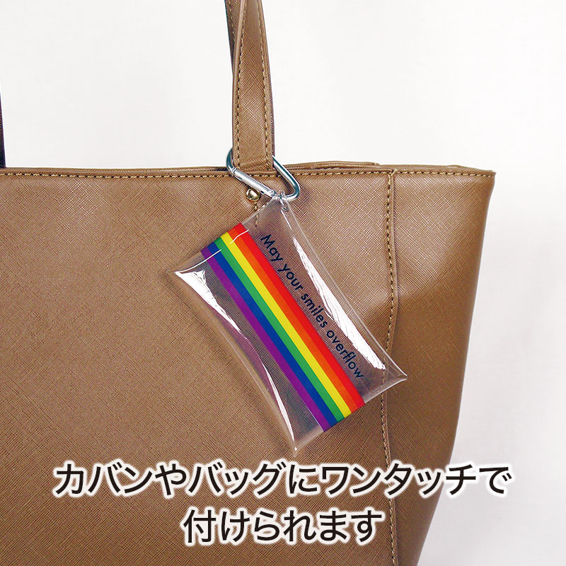 完売】笑顔があふれますように クリアマルチケース（レインボー