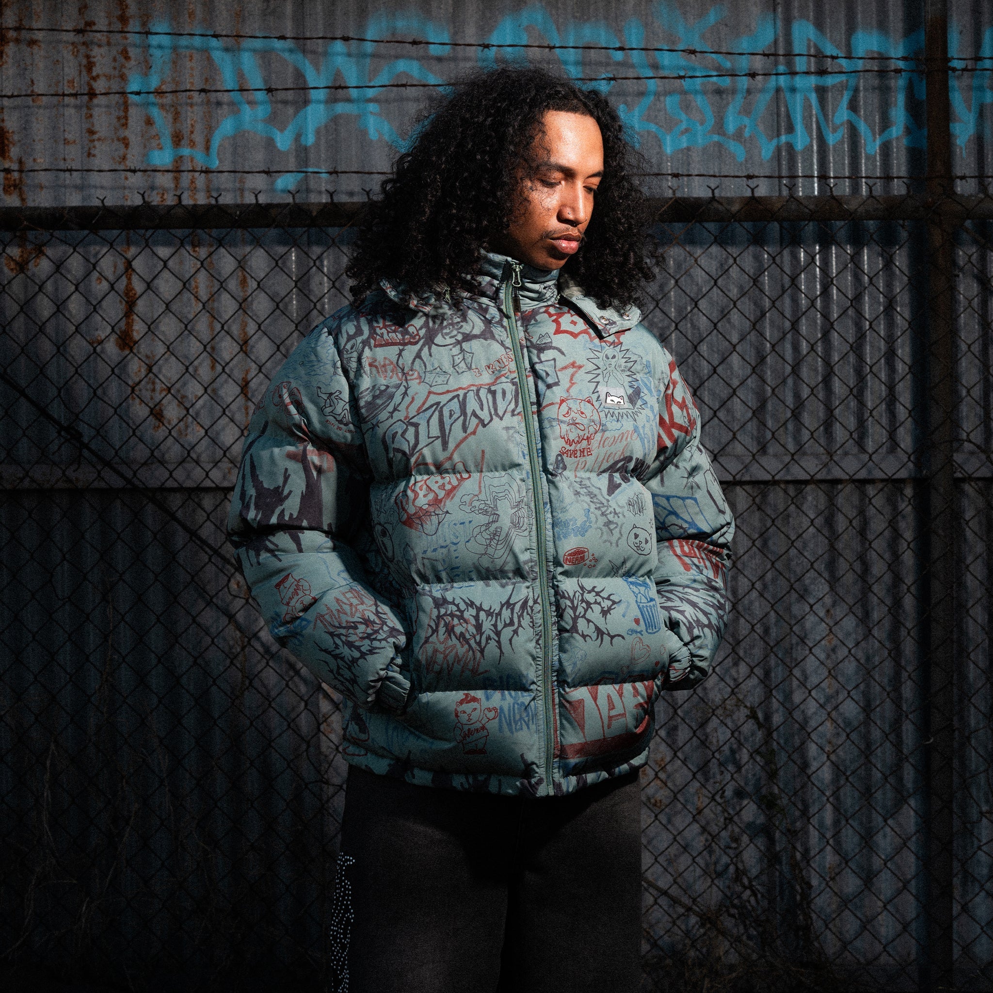 Nikola Snowboard Jacket (Black / Blue) – RIPNDIP
