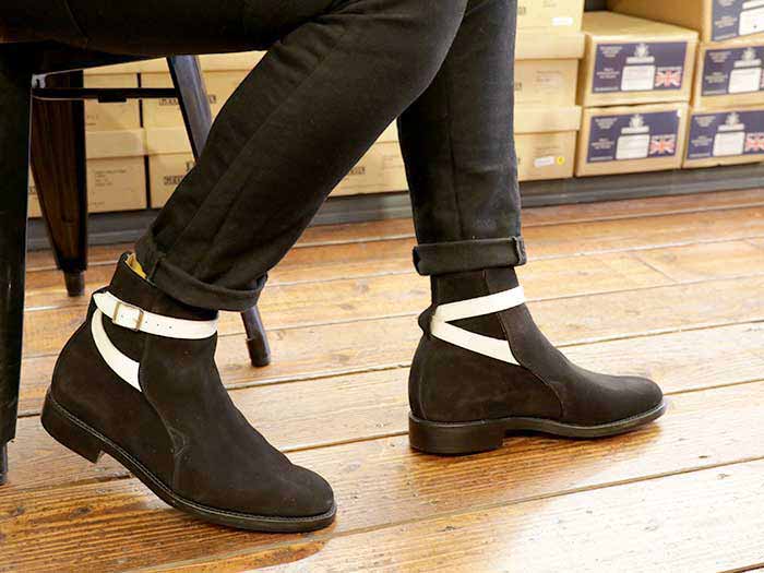 ジョージコックスJODHPUR BOOTS（11636）ブラックスエード×ホワイト