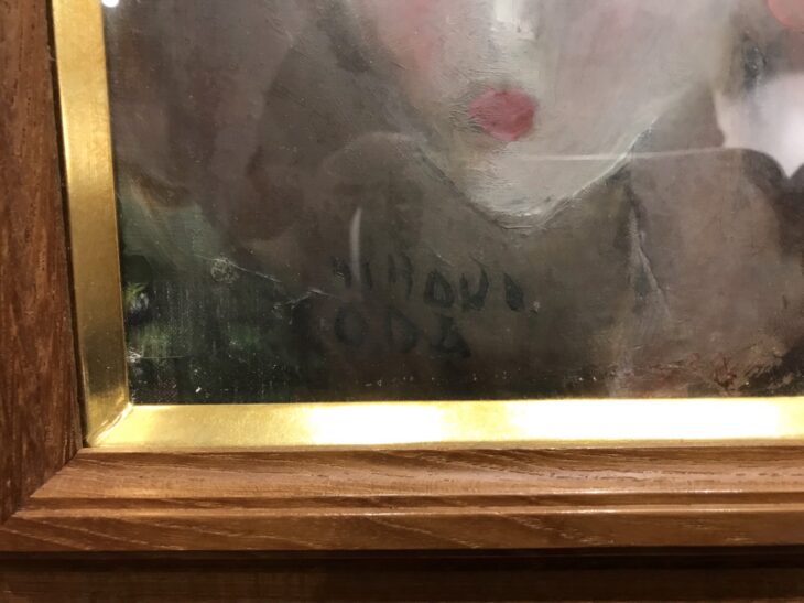 織田 廣喜『花かざりの少女』 ｜骨董品買取 緑和堂