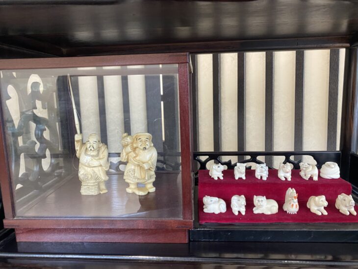 象牙 十二支根付・大黒天/恵比寿天置物』 ｜骨董品買取 緑和堂