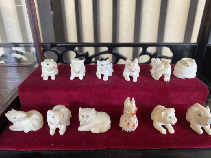 象牙 十二支根付・大黒天/恵比寿天置物』 ｜骨董品買取 緑和堂