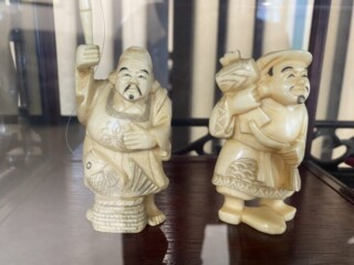 象牙 十二支根付・大黒天/恵比寿天置物』 ｜骨董品買取 緑和堂