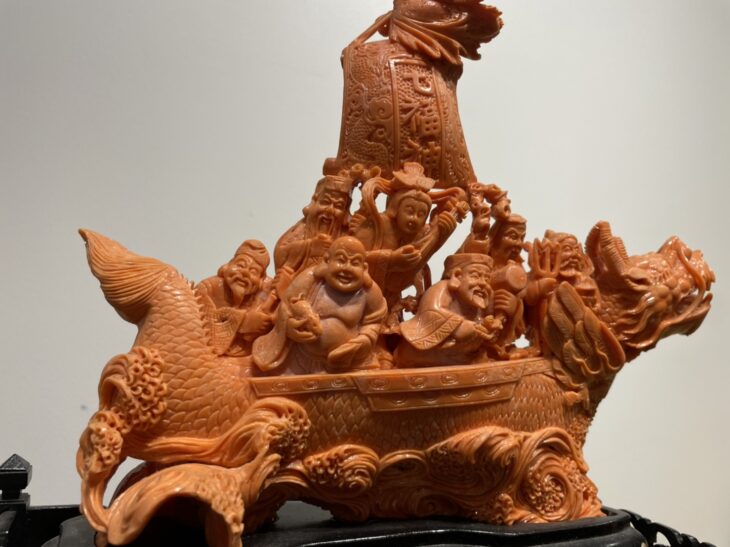 珊瑚 七福神彫 置物』 逸品なお品物 ｜骨董品買取 緑和堂