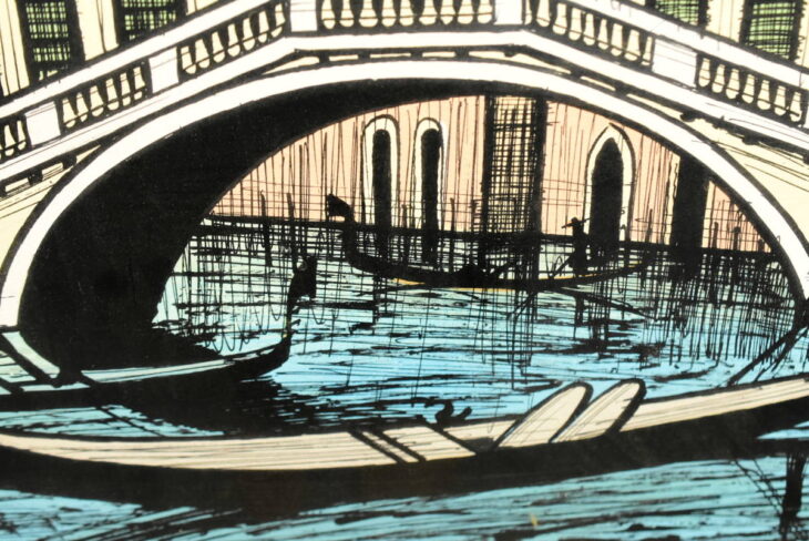 ベルナール・ビュッフェ 作 『リアルト橋』 ｜骨董品買取 緑和堂