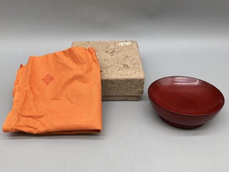 角偉三郎 作『朱塗 盃』 ｜骨董品買取 緑和堂