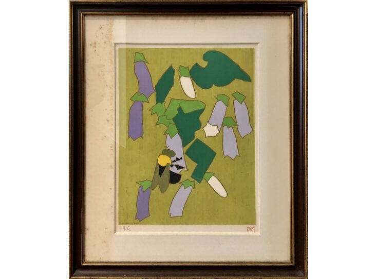 熊谷守一『熊蜂と蛍袋(ほたるぶくろ)』 ｜骨董品買取 緑和堂