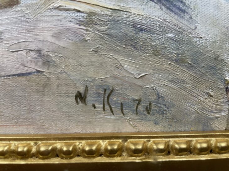 鬼頭 鍋三郎 作『雪の那須岳』 ｜骨董品買取 緑和堂