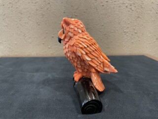 桃珊瑚 フクロウ 置物』 ｜骨董品買取 緑和堂