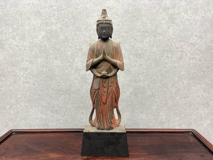 玉眼 合掌菩薩立像』 ｜骨董品買取 緑和堂