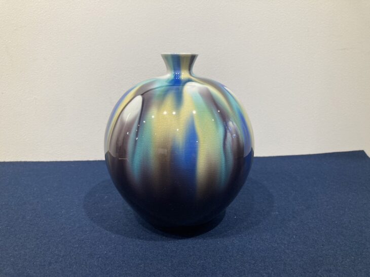 徳田八十吉（正彦銘）『彩釉壺』 ｜骨董品買取 緑和堂