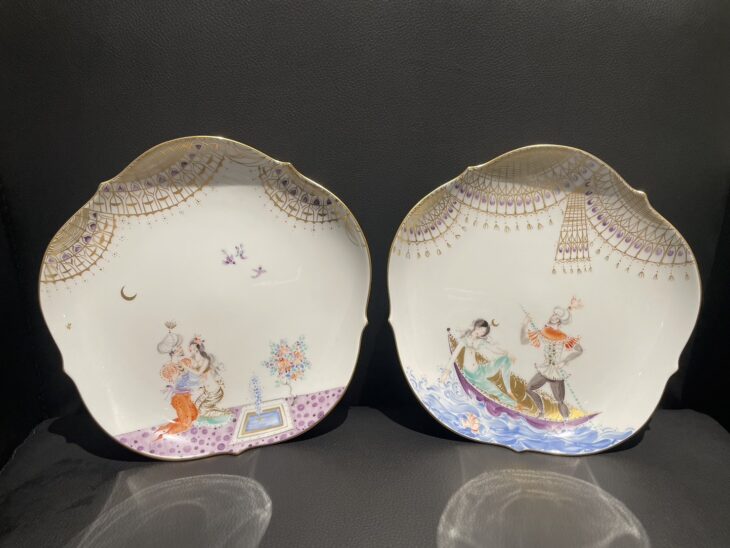 マイセン『アラビアンナイト プレート』2枚 ｜骨董品買取 緑和堂
