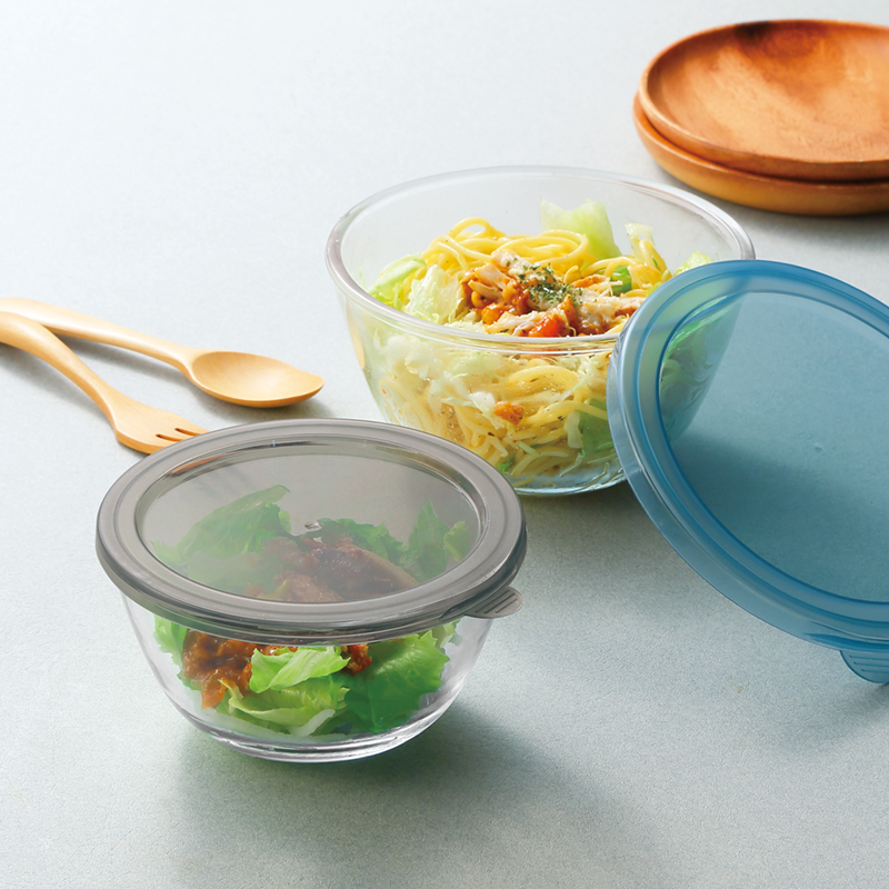 ベシカ・蓋付き耐熱ガラスボウル2サイズセット | 販促品・ノベルティ