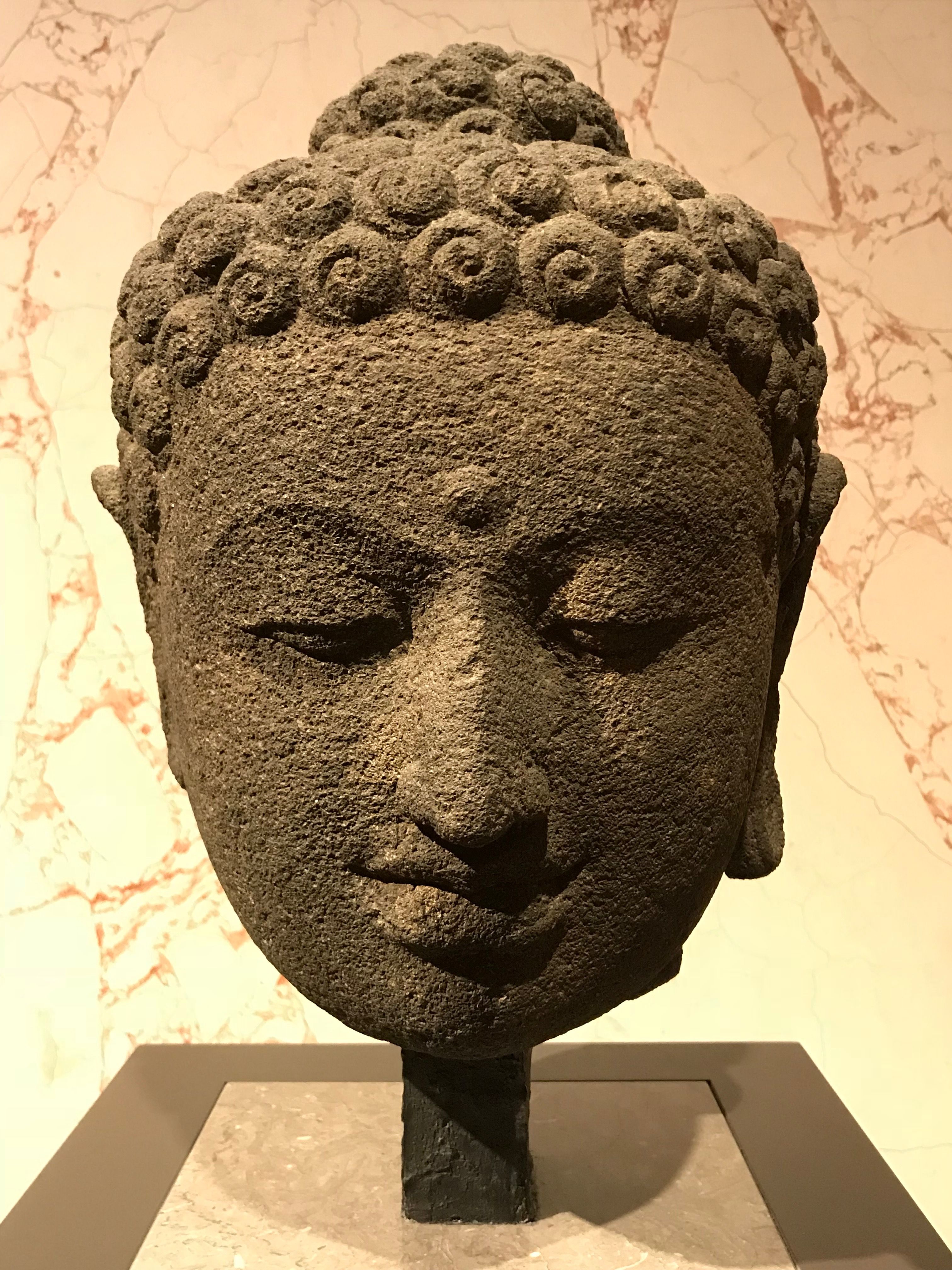 Head of a Buddha from Borobudur - World History Encyclopedia