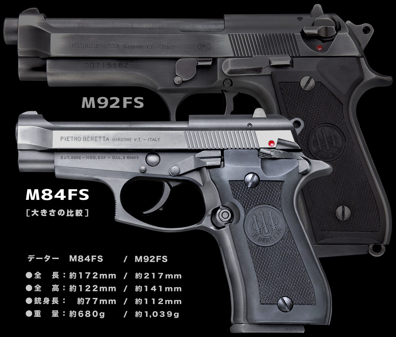 完売】WA【ベレッタ】M84FS カーボンブラックHW ver. 【WESTERN ARMS】