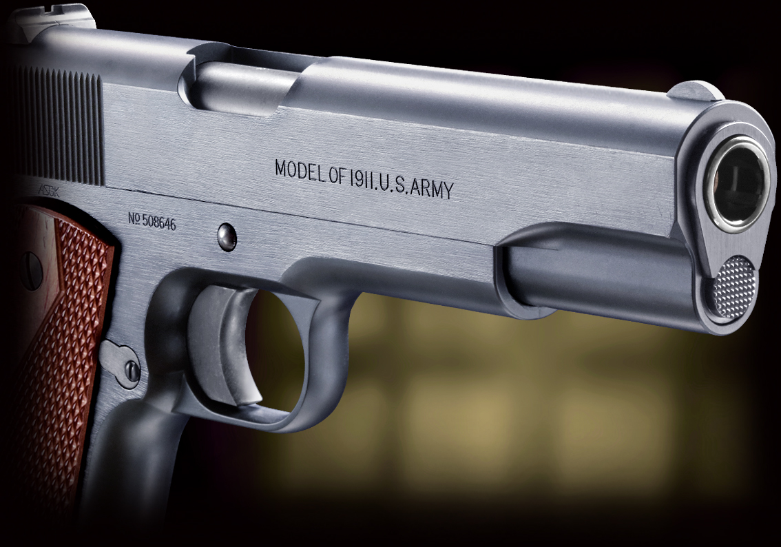 完売】WA【コルト】M1911 ブラックアーミー 木製グリップ付 【WESTERN