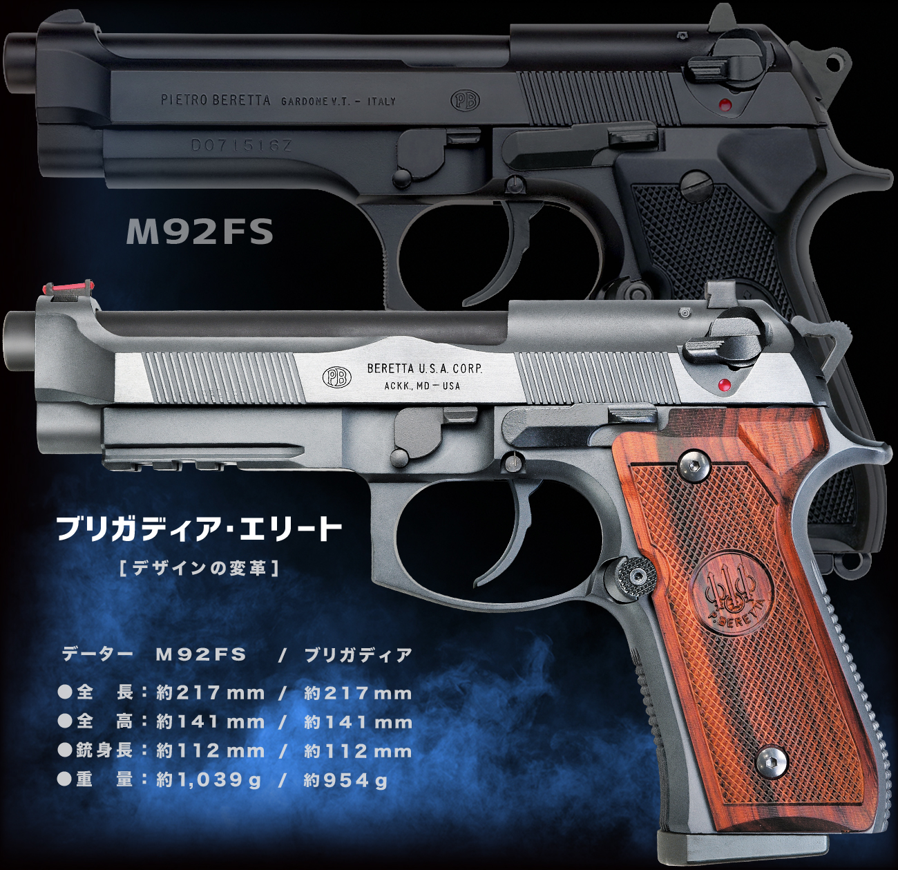 福袋】WA【ベレッタ】M92FS ブリガディアエリート 木製グリップ付