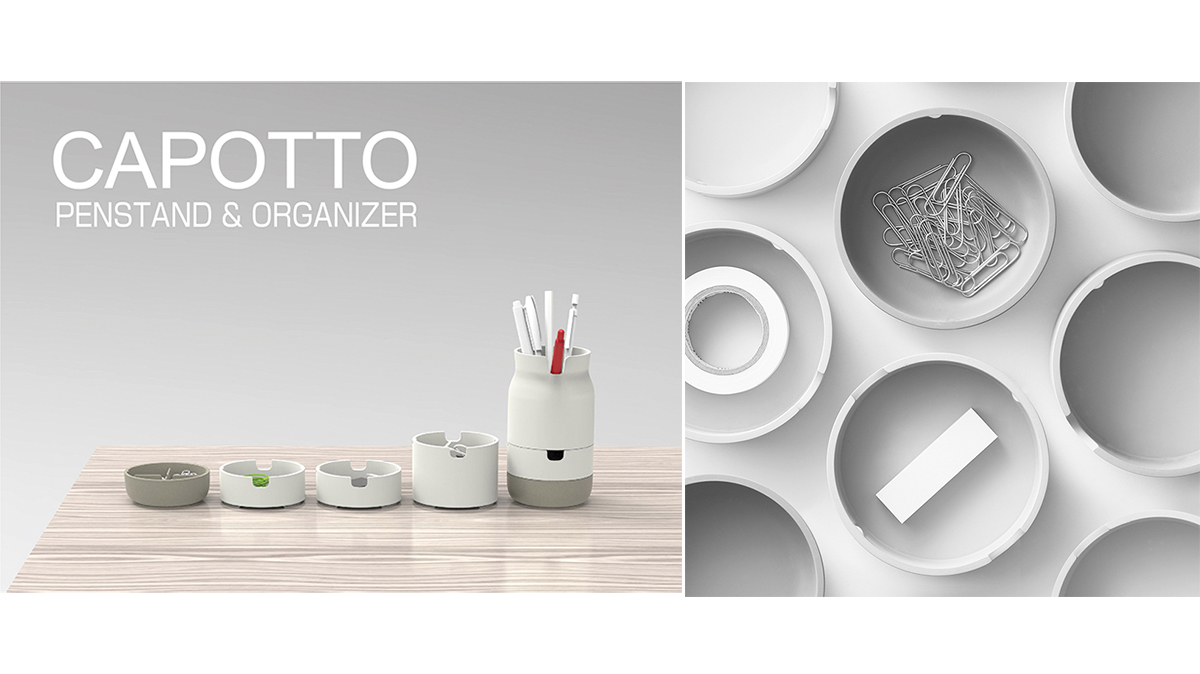 重箱のように重ねられる磁器風小物入れ「CAPOTTO」 - Impress Watch