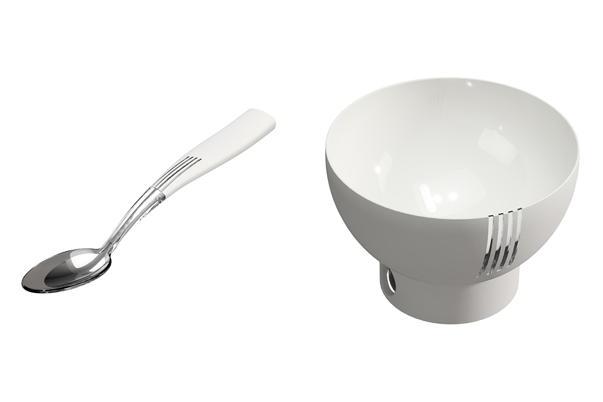 キリン、減塩食品の塩味を電流で増強させるスプーン・お椀 - Impress Watch